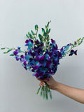 Midnight Orchid – blue and purple Dendrobium orchid bouquet